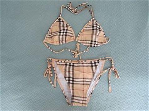 burberry padded swimsuit top|Burberry plaid bikini.